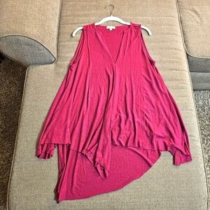 Umgee Pink Boho Oversized Asymmetrical A-Line Casual Tunic Size Medium